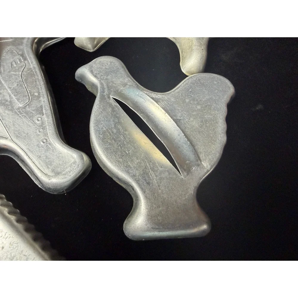 Vintage Aluminum Cookie Cutters Set of 11 Horses Gingerbread Men Bird Card Suits